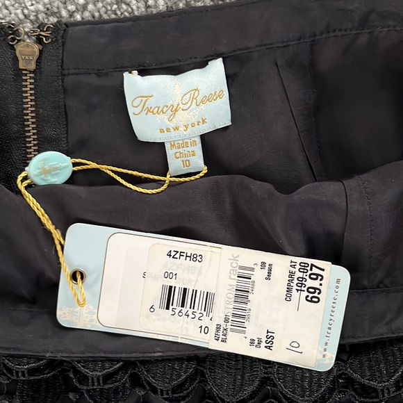 Tracy Reese New York Vintage Mini Skirt with Grommets / Lace Overlay - Size 10 - Picture 3 of 10